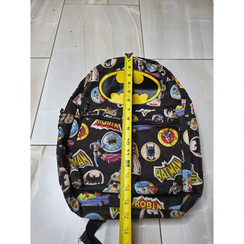 Batman and Robin‎ Comic Print Backpack Black Yellow DC Comics Superhero Bag